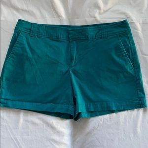Teal green stretch shorts